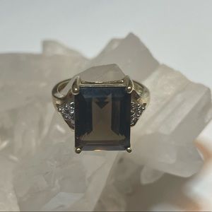 14k gold and gemstone ring, size 7